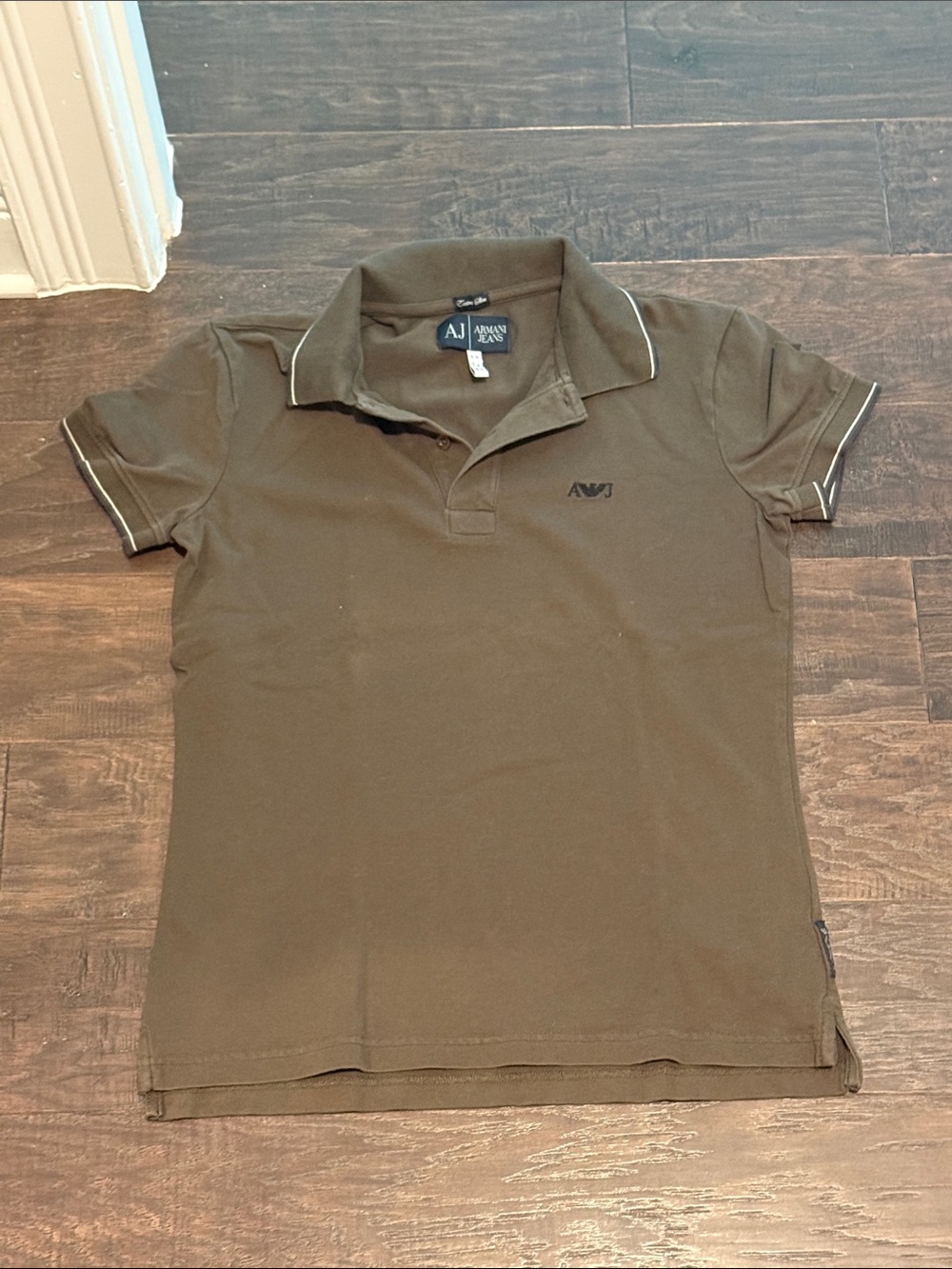 Armani Jeans Men’s M Extra Slim olive green polo